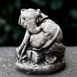 Gothic Elephant Sculpture Concrete Statue Cement Animal Figurine Front Door Decoration Handmade Decor Elephant Lover Gift - thumbnail 1