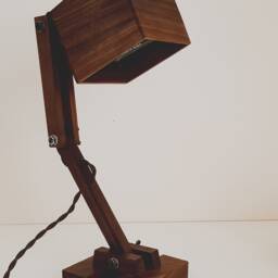 Nordic Adjustable Lamp - Handmade From Walnut Vintage Wire Modern Lighting - thumbnail 4