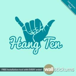 Surf Wall Decal - Hang Ten Choose Your Color Sticker For Kids Or Adults Wd0122 - thumbnail 3