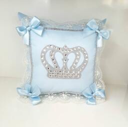 Baby Boy Pillow, Crown Shower Gift, Prince Room Decor, Nursery Shower, Baby Boy Gift - thumbnail 1