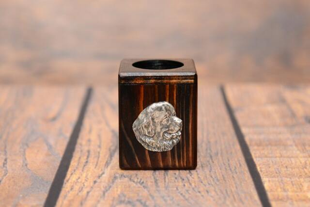 Newfoundland - Wooden Candlestick With Dog, Souvenir, Decoration, Limited Edition, Collection - image 1