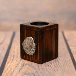 Newfoundland - Wooden Candlestick With Dog, Souvenir, Decoration, Limited Edition, Collection - thumbnail 2
