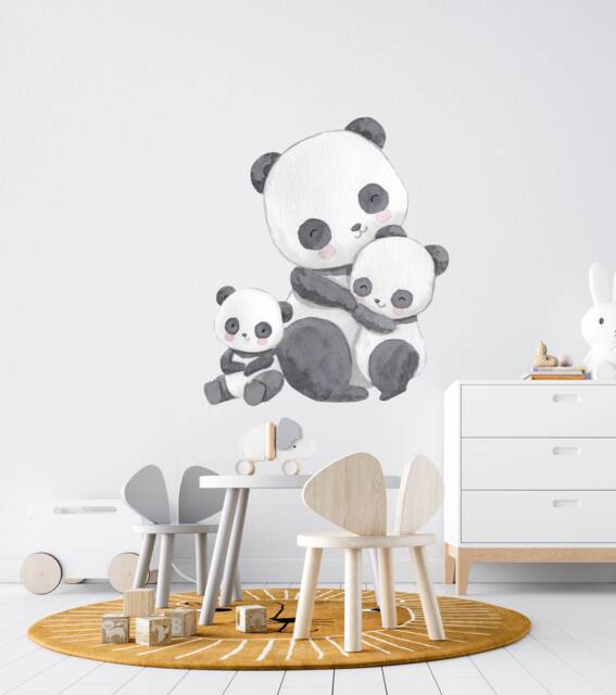 Panda Wall Decal - Cute Nursery Decor Animal Stickers - Thevinylcreations - image 1