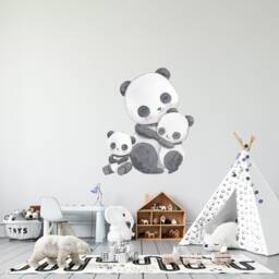 Panda Wall Decal - Cute Nursery Decor Animal Stickers - Thevinylcreations - thumbnail 3