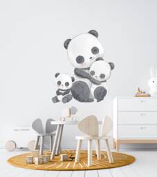 Panda Wall Decal - Cute Nursery Decor Animal Stickers - Thevinylcreations - thumbnail 1