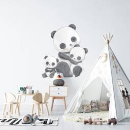 Panda Wall Decal - Cute Nursery Decor Animal Stickers - Thevinylcreations - thumbnail 2