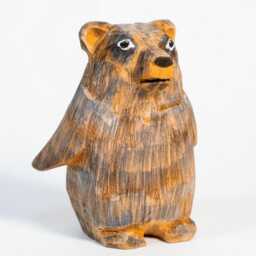 Whimsical Hand Carved Wooden Bear Figurine, Cute Grizzly Statue, Rustic Forest Animal Decor, Unique Wood Anniversary Gift, Nursery Art - thumbnail 3