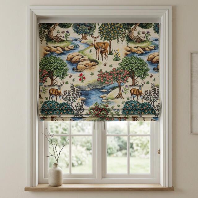 Custom Made To Measure Roman Blind Shade William Morris Woodland Forest Hand Crafted - image 1