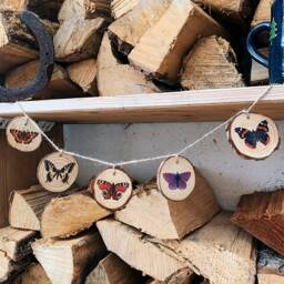 Butterfly Bunting Nature Aesthetic Boho Hippy Home Wall Decor Garland - Rustic Homeware Kitchen Bedroom Garden Dorm Womens Christmas Gift - thumbnail 2
