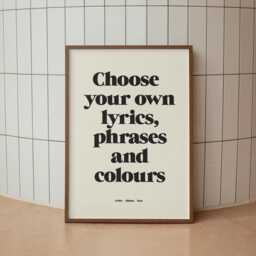 Custom Song Lyric - Choose Your Own No.2 Personalised Print Wall Art Music A3 A4 A5 Poster Gift - thumbnail 2
