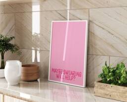 Maybe Swearing Will Help Printed Wall Art A3 A4 Framed Unframed Decorative Print Humorous Quote Artwork - thumbnail 1