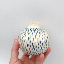 Ceramic Pomegranate, Home Decor, Judaica Art, Handmade Vase, Pomegranate Fruit Vase - thumbnail 2