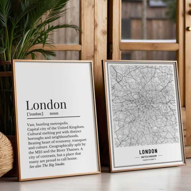 London Definition Print Set, Map Prints, Prints For A Londoner, Gifts, Gift Idea - image 1