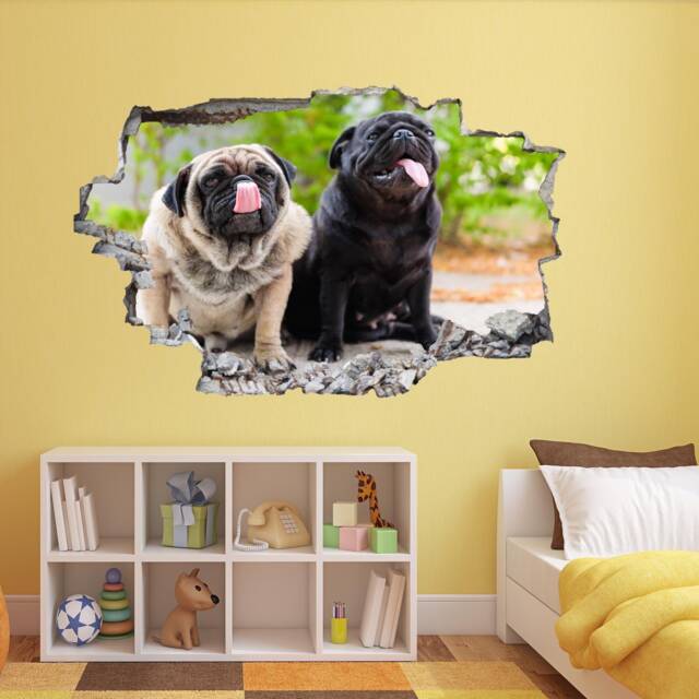 Pug Puppy Dog Wall Decal Sticker Mural Poster Print Art Home Decor Cs22