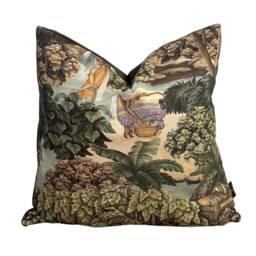 Glimpses Of Paradise Cushion Cover Thailand's Exotic Forest Waterfalls & Fruit Gatherers - thumbnail 2