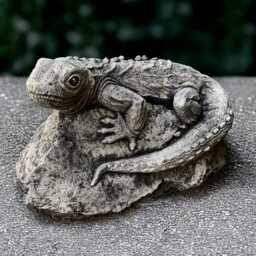 Fantasy Lizard Statue Mystical Reptile Sculpture Concrete Figurine Outdoor Animal Ornament Creature Decor Lizard Lover Gift - thumbnail 2