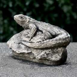 Fantasy Lizard Statue Mystical Reptile Sculpture Concrete Figurine Outdoor Animal Ornament Creature Decor Lizard Lover Gift - thumbnail 1