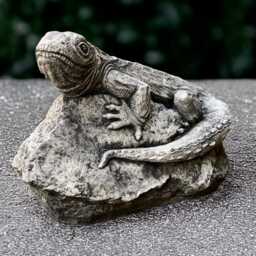 Fantasy Lizard Statue Mystical Reptile Sculpture Concrete Figurine Outdoor Animal Ornament Creature Decor Lizard Lover Gift - thumbnail 3