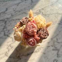 Personalized Flower Bouquet Candle, Birthday Gift For Her, Custom Soy Wax Home Decor - thumbnail 2