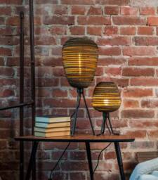 Cardboard Table Lamp, Minimalist Home Lighting, Eco-Friendly Handmade Lampshade - Organic M - thumbnail 1