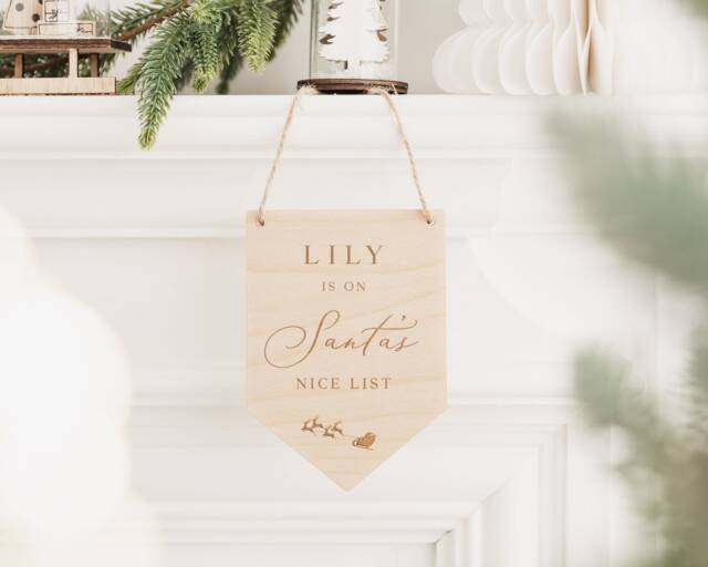 Santa's Nice List - Christmas Eve Box Filler Children's Decor Sign Certificate December - image 1