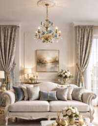 Italian Hand Forged Wrought Iron 8 Lights Gold Leaf Chandelier Porcelain Clear Blue Peonies & Crystals - thumbnail 1