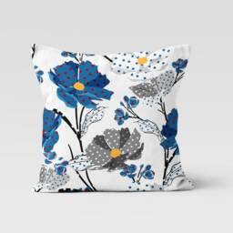 Blue Paint Effect Cushion Cover-Abstract Pillow Case-Navy Case-Modern Throw Cover-Gift For Her Cushion-Handmade Material - thumbnail 2