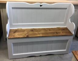 Shabby Chic Monks Bench/Pew With Storage