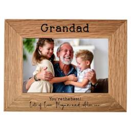 Personalised Custom Oak Finished Photo Frame - Add Your Own Text Dad Daddy Grandad Father's Day Birthday Christmas Gift Present