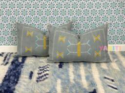 Yakiti-Grey Silk Moroccan Pillows, Aka Cactus Pillow, Decorative Pillows, Sabra Pillows, Moroccan Decor Designer Cactus - thumbnail 1