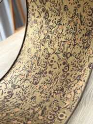 Luxury Lampshade Using Beautiful Japanese Chiyogami - Yuzen Paper Taupe Brown Linen Exterior, Gold Interior