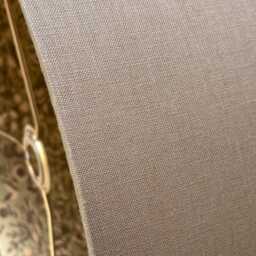 Luxury Lampshade Using Beautiful Japanese Chiyogami - Yuzen Paper Taupe Brown Linen Exterior, Gold Interior - thumbnail 4