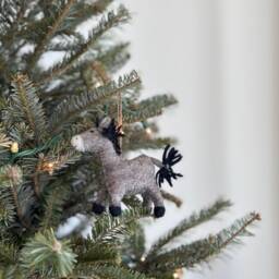 Felt Farm Animal Holiday Ornament, Rooster, Cow, Sheep, Pig, Biodegradable Christmas Decorations - thumbnail 2