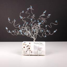 Business Card Holder Tree Swarovski Crystal Birthstone Wire Office Gift Decor - thumbnail 3