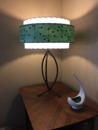 Mid Century Vintage Style 3 Tier Fiberglass Lamp Shade Starburst Atomic 18x11 - thumbnail 1