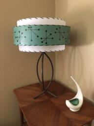 Mid Century Vintage Style 3 Tier Fiberglass Lamp Shade Starburst Atomic 18x11 - thumbnail 3