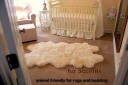 Plush Faux Fur Area Rug - Shaggy Sheepskin Pelt Throw, Usa Made - thumbnail 1