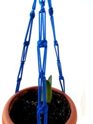 Blue Macrame Plant Hanger - Plant Holder 24 Inches 3mm Hanging Planter Indoor Outdoor Gift Idea Macrame Wall Hanging - thumbnail 1