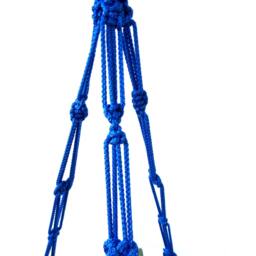 Blue Macrame Plant Hanger - Plant Holder 24 Inches 3mm Hanging Planter Indoor Outdoor Gift Idea Macrame Wall Hanging - thumbnail 3