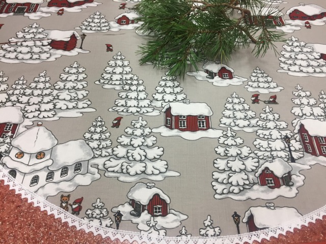 Handmade Christmas Tree Skirt Swedish Scandinavian Design - image 1