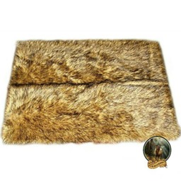 Faux Fur Area Rug - Golden Wolf Skin, Plush Designer Accent - thumbnail 2
