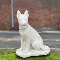 Large Concrete Dog Statue Sitting Stone Decor Pet Memorial Figurine Handmade Puppy Scupture Outdoor Cement Ornament Lover Gift - thumbnail 1
