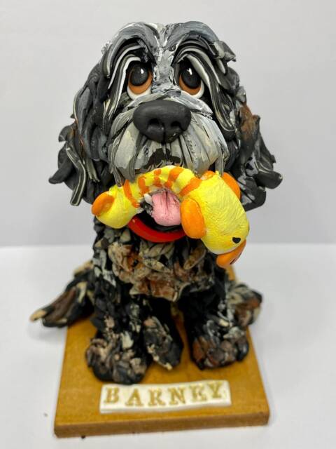Spaniel Dog Sculpture in Polymer Clay .... This Image Is An Example Of Previous Order
