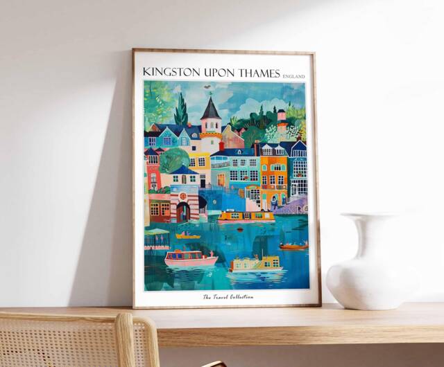 Kingston Upon Thames Art Print England Travel Poster - image 1