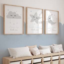 Nursery Prints, Nursery Wall Art, Gender Neutral Nursery, Girls Nursery, Boy Prints, Girls Decor, Grey, Pink, Blue, Baby Room, Moon - thumbnail 2