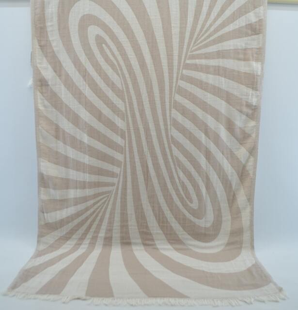 "Double Face Towel, Turkish Towel, Shower Towel, Beige & Cream Towel, Spa Towel, Organic Towel, Peshtemal, 34""x65" - image 1