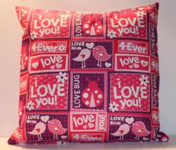 12x12 Valentine's Day Birds & Bugs Love Accent Pillow - thumbnail 1