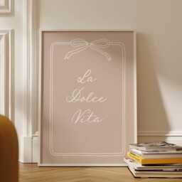 La Dolce Vita Print Beige Minimalist Italian Wall Art - thumbnail 3