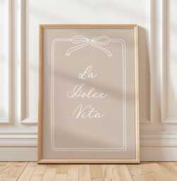 La Dolce Vita Print Beige Minimalist Italian Wall Art - thumbnail 1