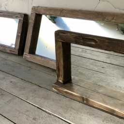 Rustic Wood Shelf Mirror - Wall Decor - thumbnail 2